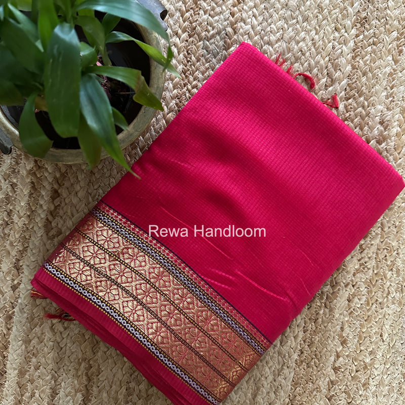 Maheshwari Rani Pink Garbha Reshami Rich Pallu Silk Saree GRS015