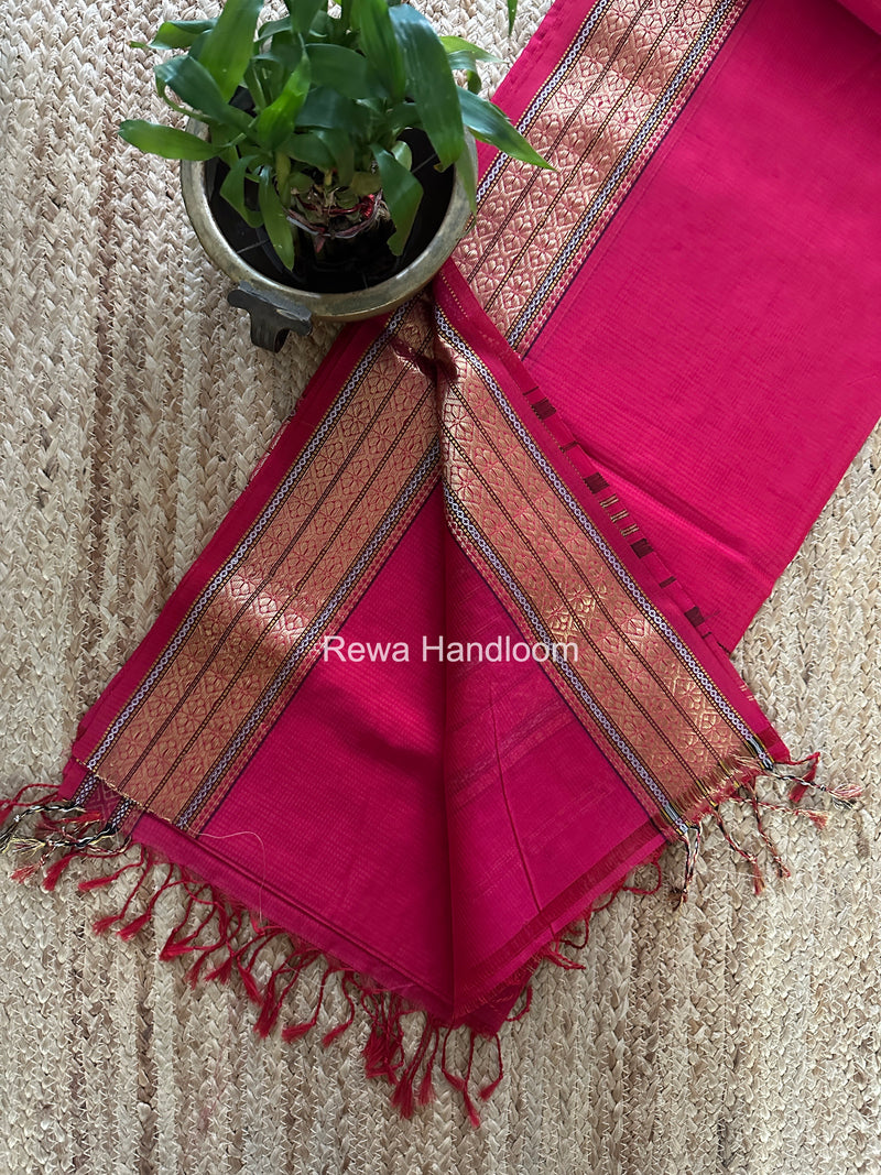 Maheshwari Rani Pink Garbha Reshami Rich Pallu Silk Saree GRS015