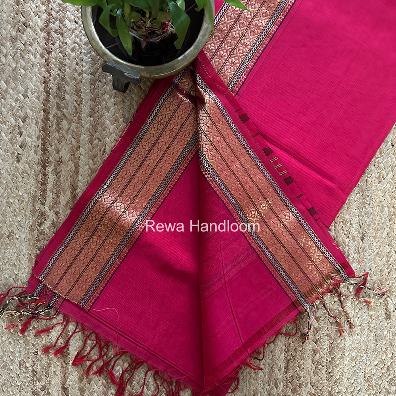 Maheshwari Rani Pink Garbha Reshami Rich Pallu Silk Saree GRS015