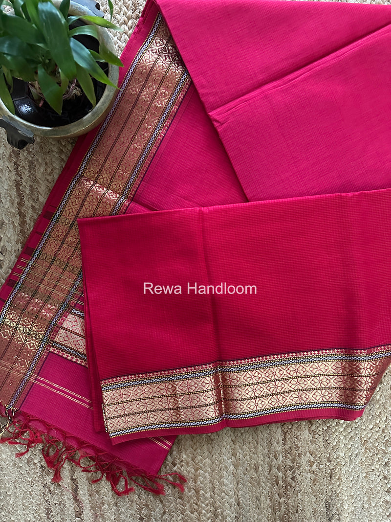 Maheshwari Rani Pink Garbha Reshami Rich Pallu Silk Saree GRS015