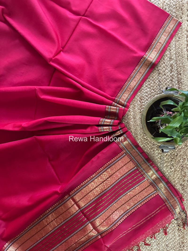 Maheshwari Rani Pink Garbha Reshami Rich Pallu Silk Saree GRS015