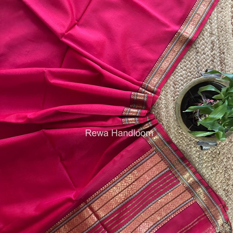 Maheshwari Rani Pink Garbha Reshami Rich Pallu Silk Saree GRS015