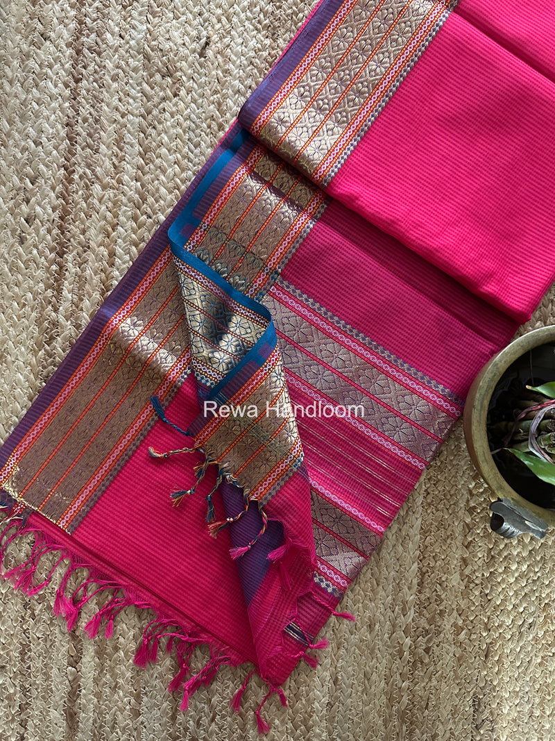 Maheshwari Garbha Reshami Rich Pallu Silk Saree