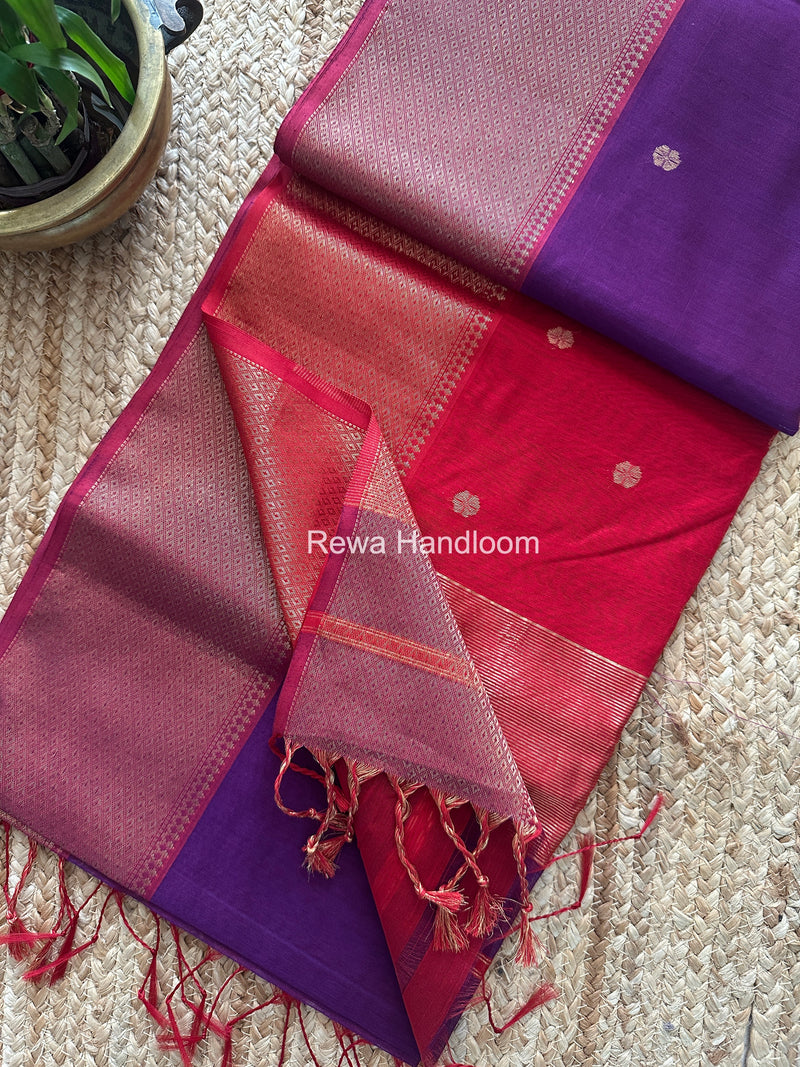 Maheshwari Flower Skirt Butti Saree