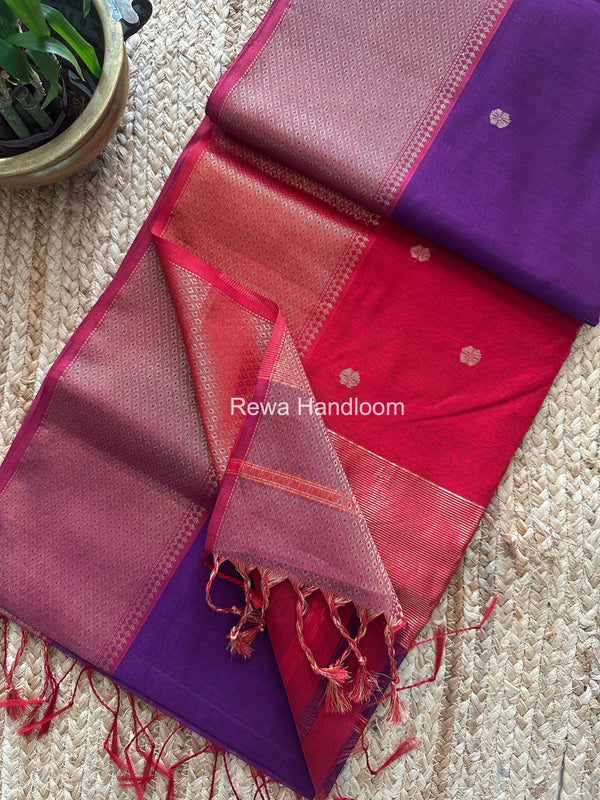 Maheshwari Flower Skirt Butti Saree