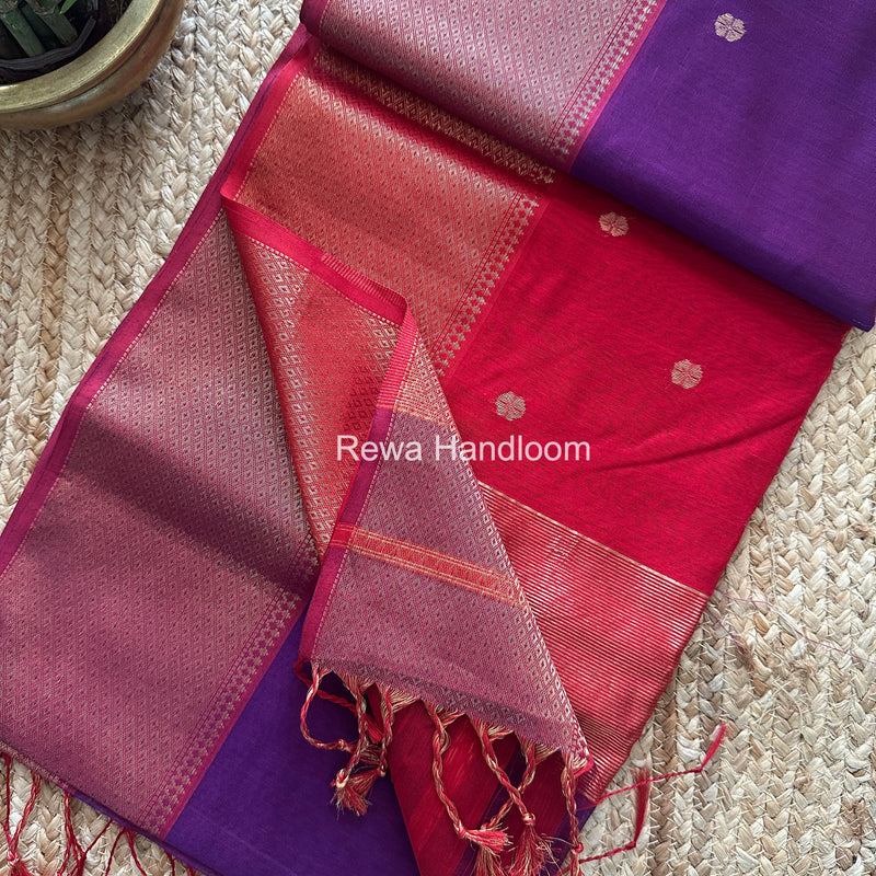 Maheshwari Flower Skirt Butti Saree