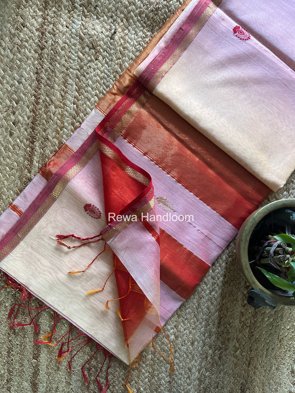 Maheshwari Shaded Gajalakshmi Diya Butta Saree