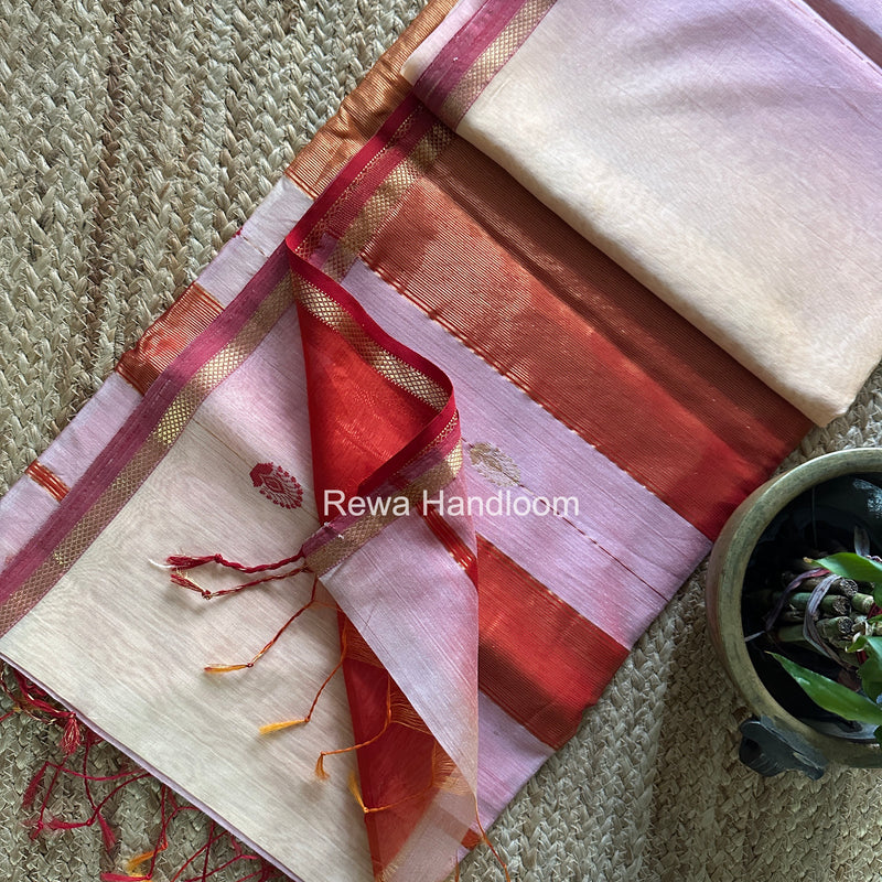 Maheshwari Shaded Gajalakshmi Diya Butta Saree