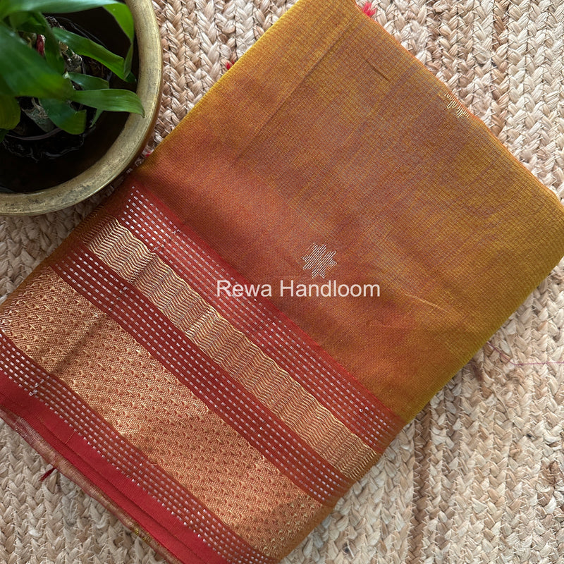Maheshwari Mehendi Green Butti Saree TPBS09