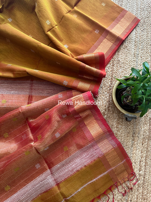 Maheshwari Mehendi Green Butti Saree TPBS09
