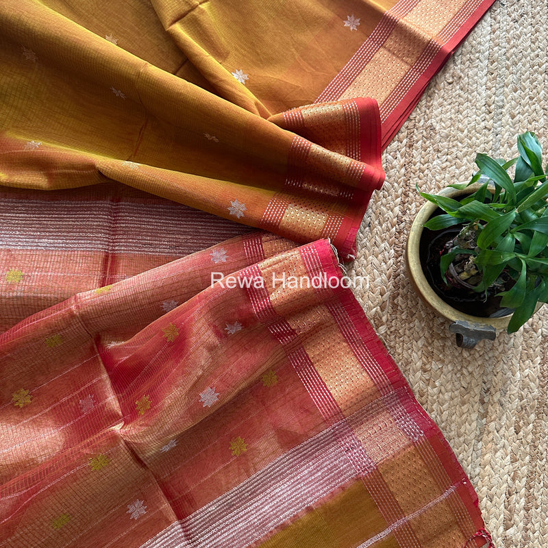 Maheshwari Mehendi Green Butti Saree TPBS09