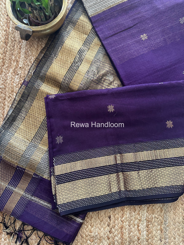 Maheshwari Purple Butti Saree TPBS08