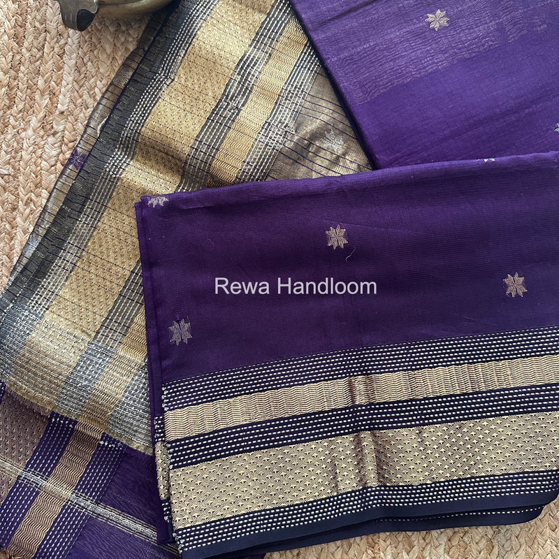 Maheshwari Purple Butti Saree TPBS08
