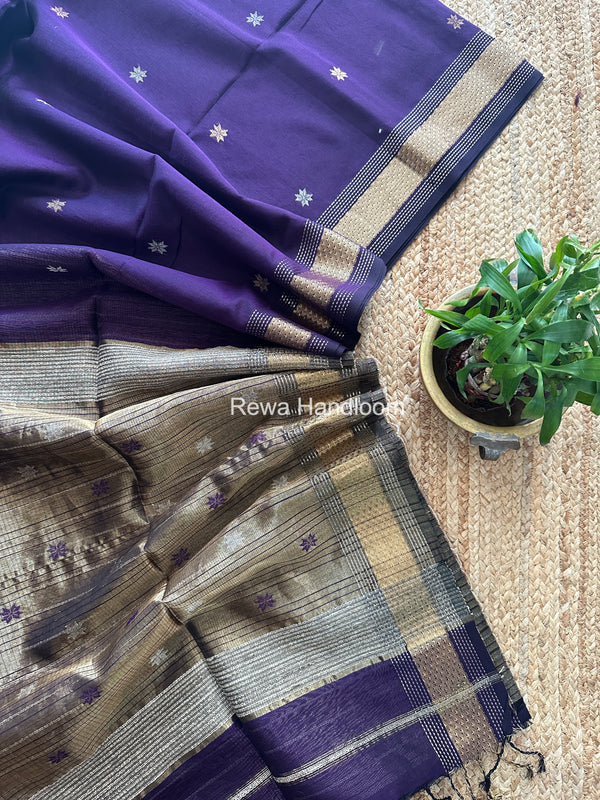 Maheshwari Purple Butti Saree TPBS08