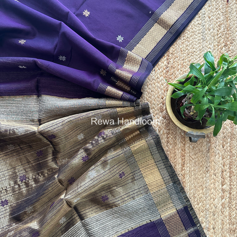 Maheshwari Purple Butti Saree TPBS08