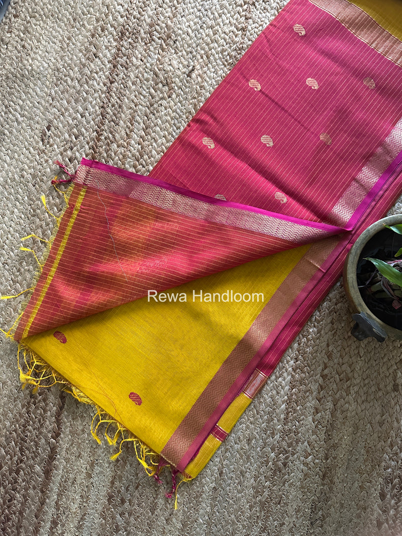 Maheshwari Yellow Aami Butti Saree SBT00100