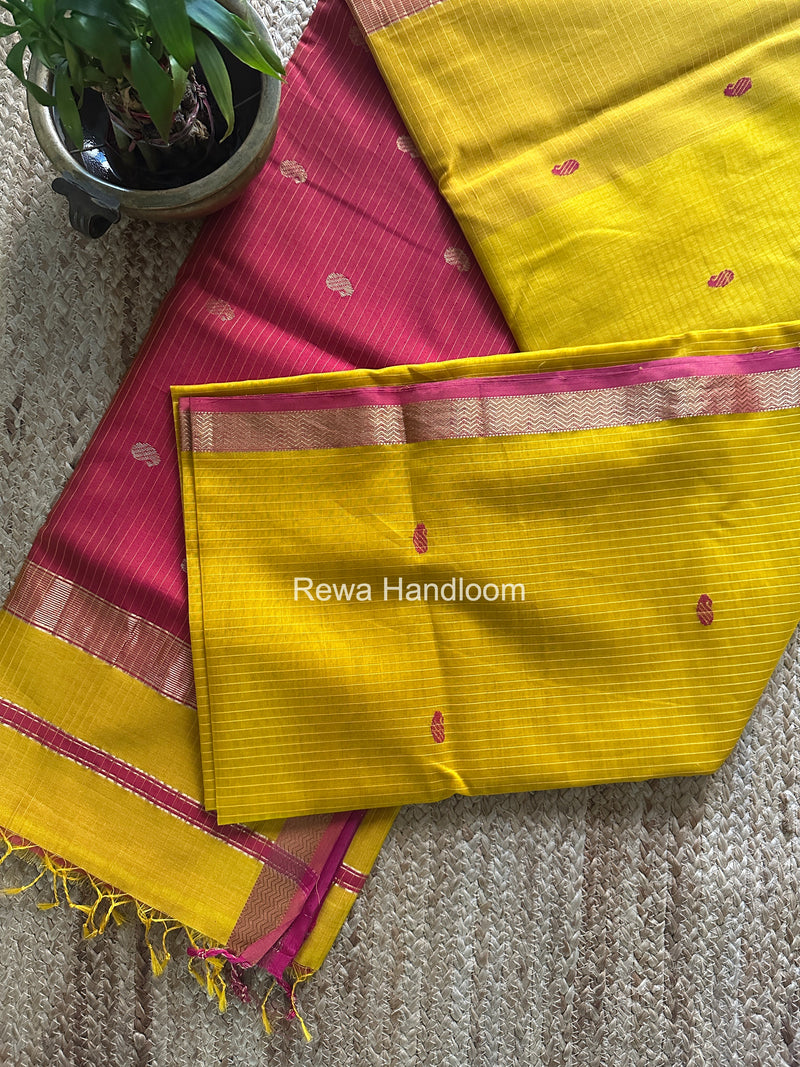 Maheshwari Yellow Aami Butti Saree SBT00100