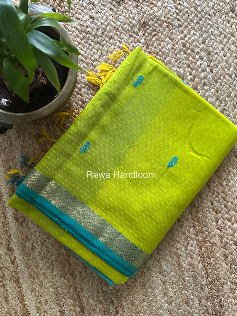 Maheshwari Parrot Green Aami Butti Saree SBT00101