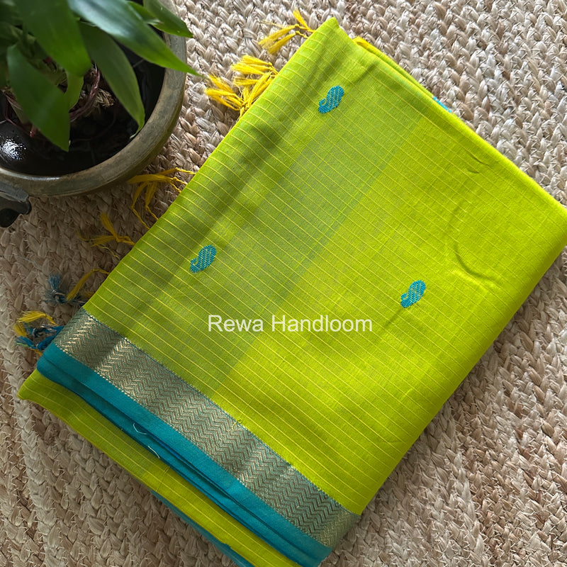 Maheshwari Parrot Green Aami Butti Saree SBT00101