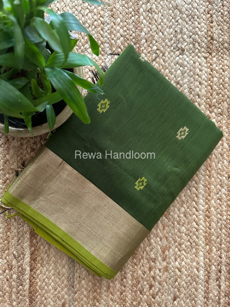 Mehendi Green Zari Butti Maheshwari Saree SB0175