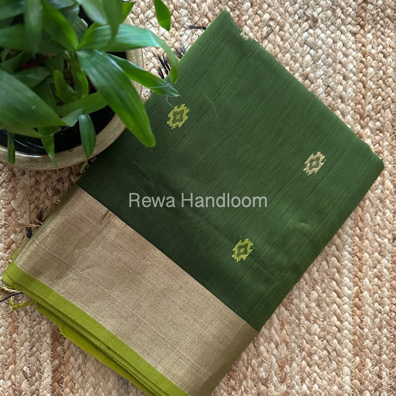 Mehendi Green Zari Butti Maheshwari Saree SB0175