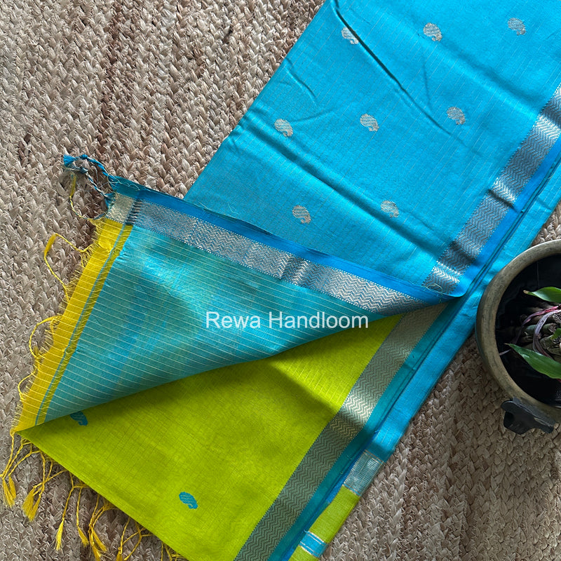Maheshwari Parrot Green Aami Butti Saree SBT00101