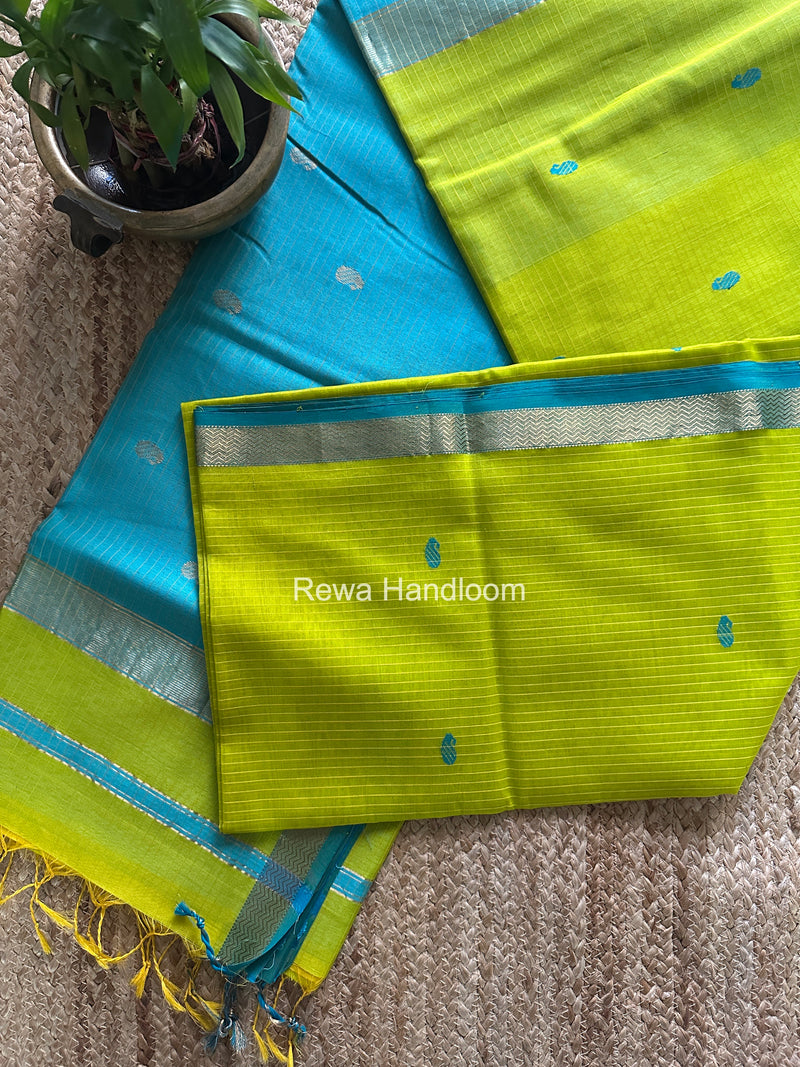 Maheshwari Parrot Green Aami Butti Saree SBT00101