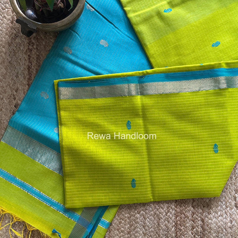 Maheshwari Parrot Green Aami Butti Saree SBT00101