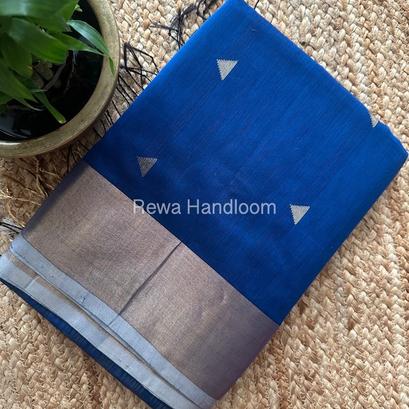 Blue Zari Butti Maheshwari Saree SB0174