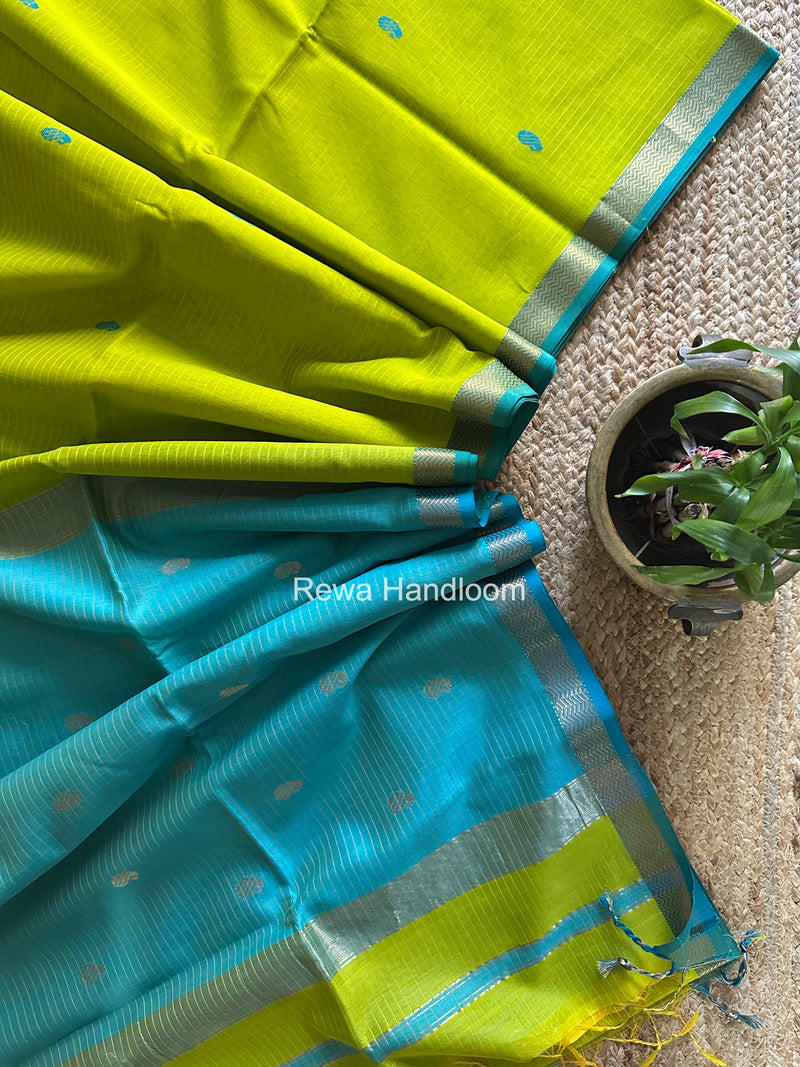 Maheshwari Parrot Green Aami Butti Saree SBT00101