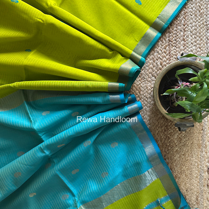 Maheshwari Parrot Green Aami Butti Saree SBT00101