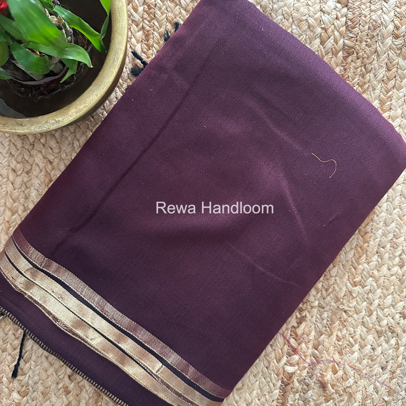 Exclusive Maheshwari Wine Four Paddle Weaving Saree FPS011