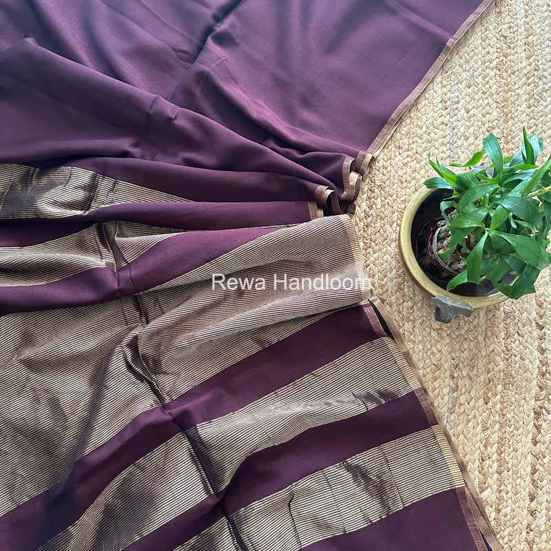 Exclusive Maheshwari Wine Four Paddle Weaving Saree FPS011