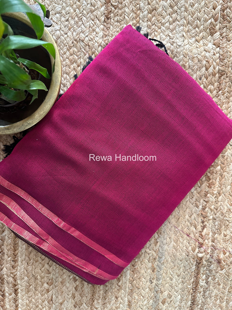 Exclusive Maheshwari Magenta Four Paddle Weaving Saree FPS08