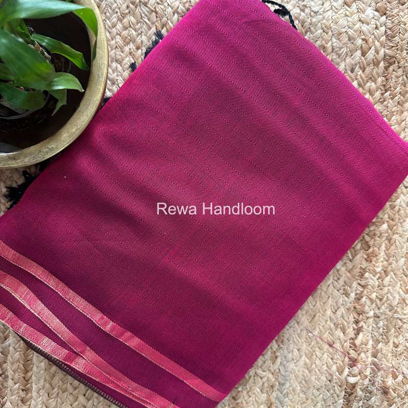 Exclusive Maheshwari Magenta Four Paddle Weaving Saree FPS08