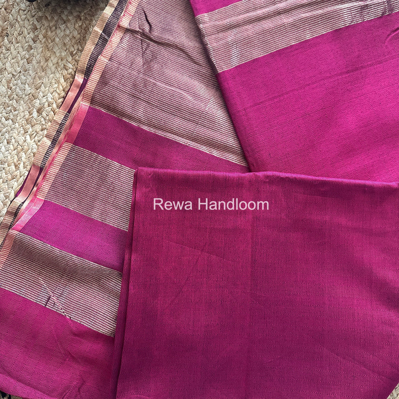 Exclusive Maheshwari Magenta Four Paddle Weaving Saree FPS08