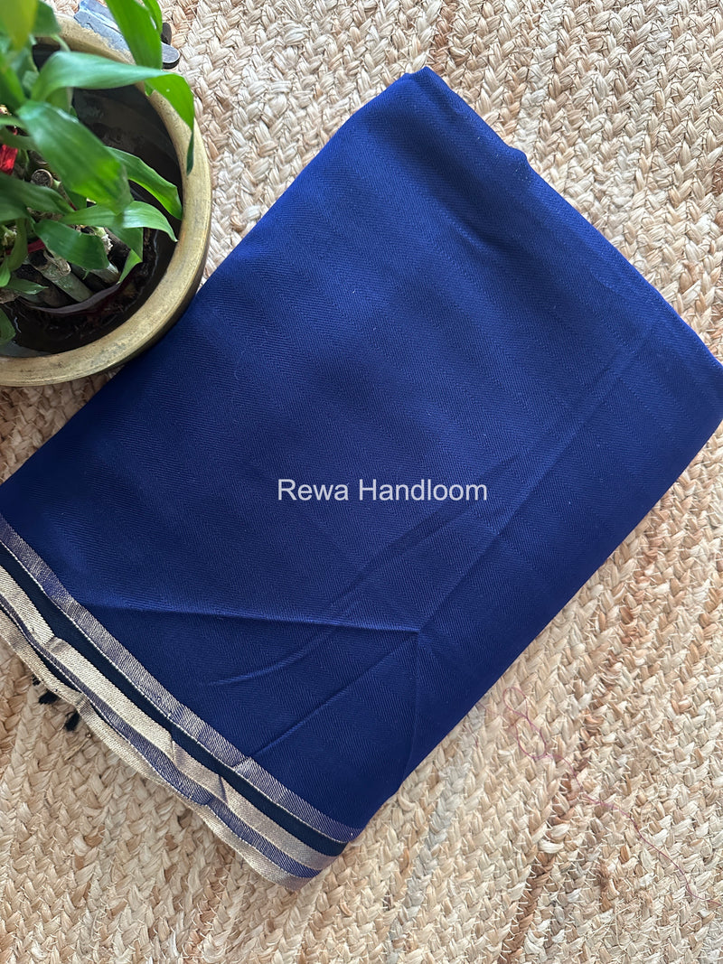 Exclusive Maheshwari Blue Four Paddle Weaving Saree FPS09