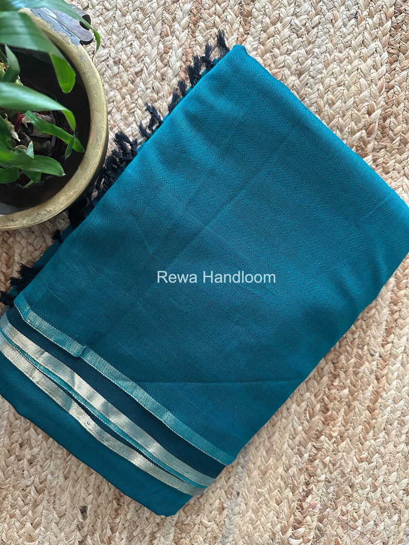 Exclusive Maheshwari Rama Green Four Paddle Weaving Saree FPS010