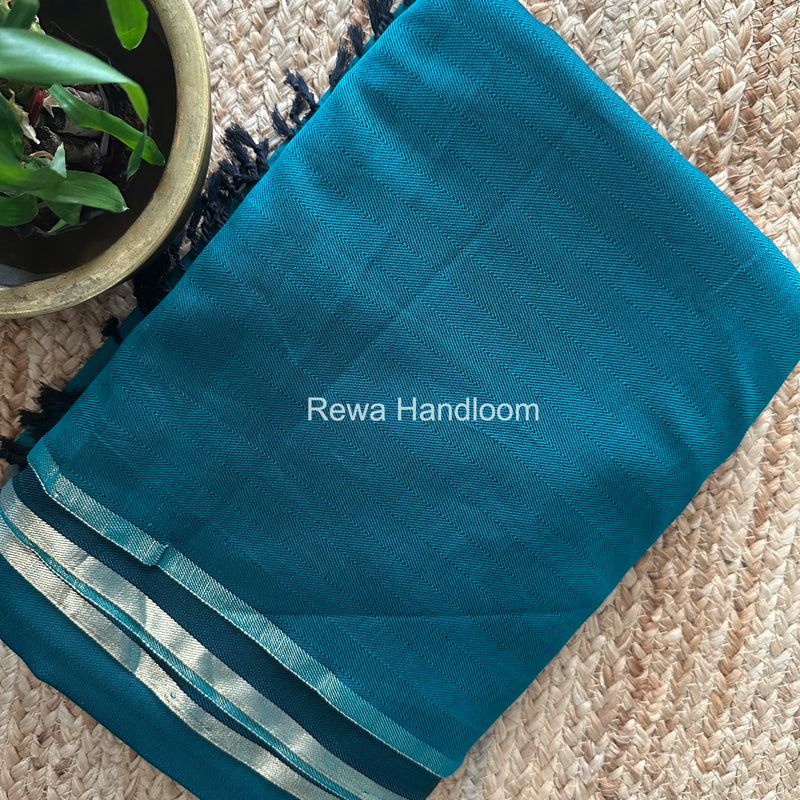 Exclusive Maheshwari Rama Green Four Paddle Weaving Saree FPS010