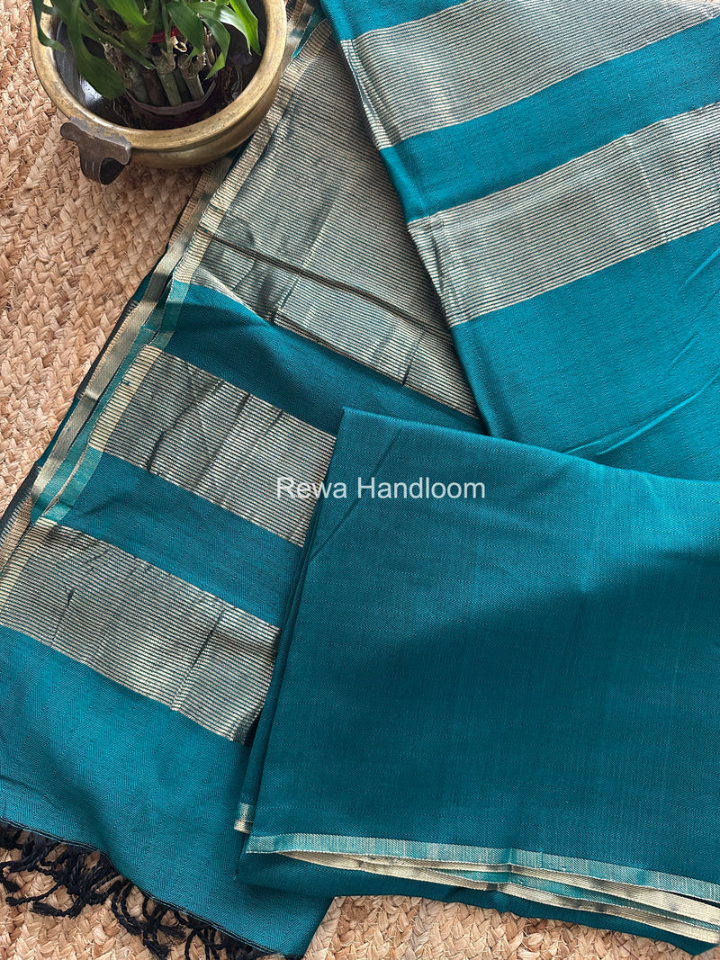 Exclusive Maheshwari Rama Green Four Paddle Weaving Saree FPS010
