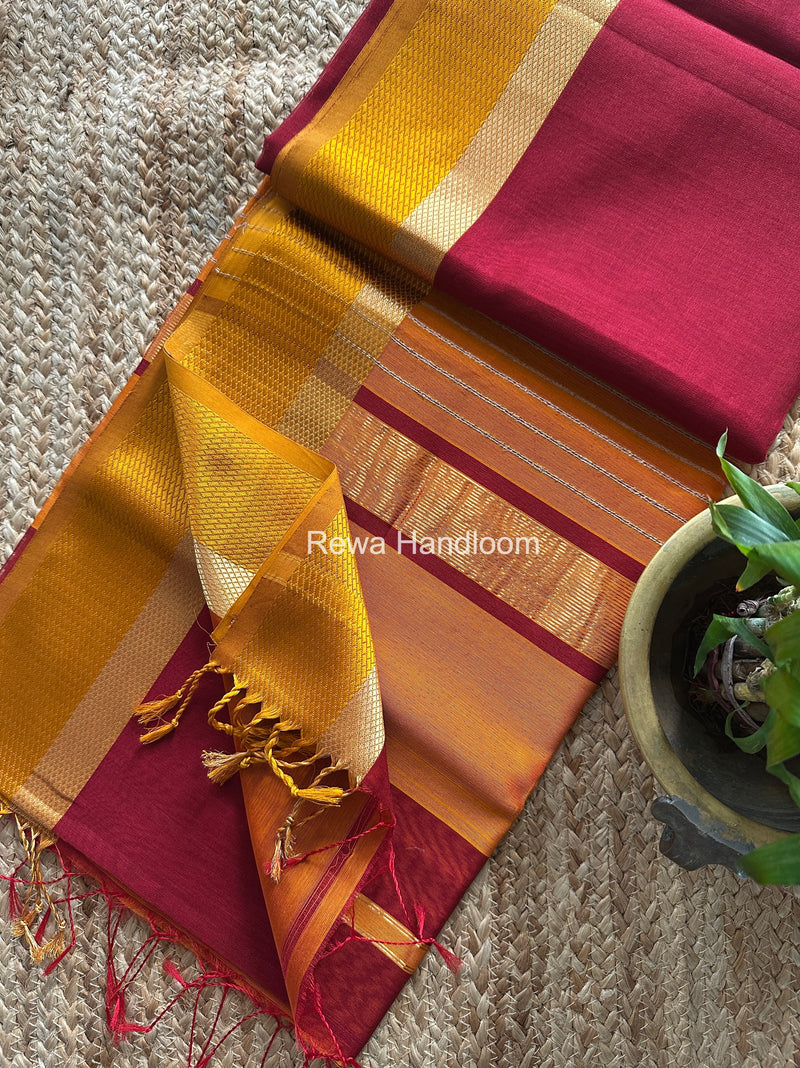 Maheshwari Resham Thread Border Saree
