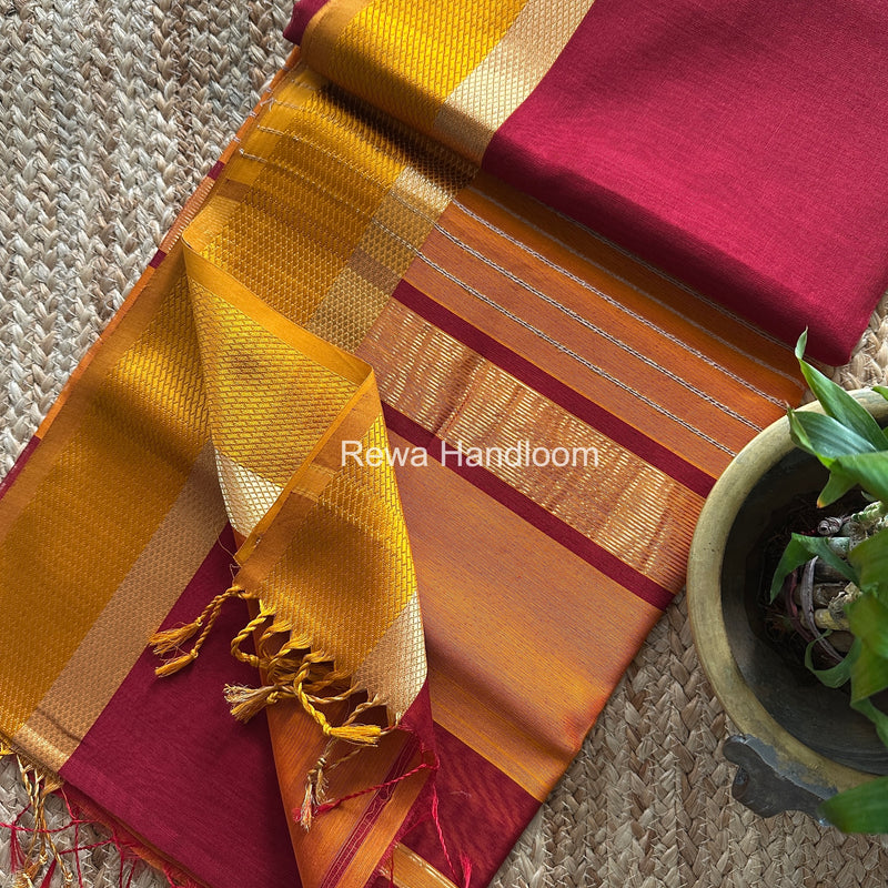 Maheshwari Resham Thread Border Saree