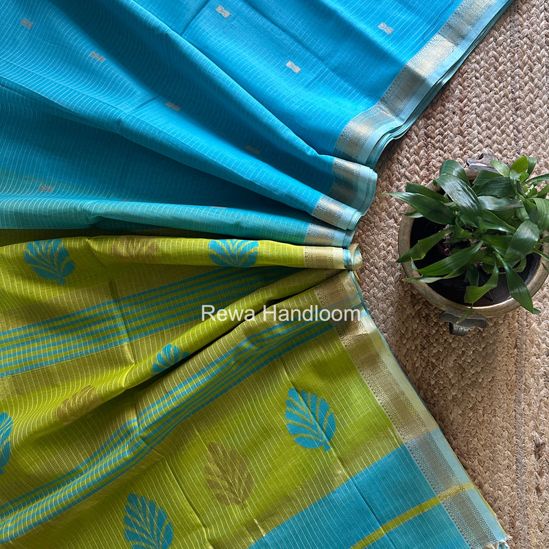 Maheshwari Sky Blue Butta Pallu Saree BTPS0108