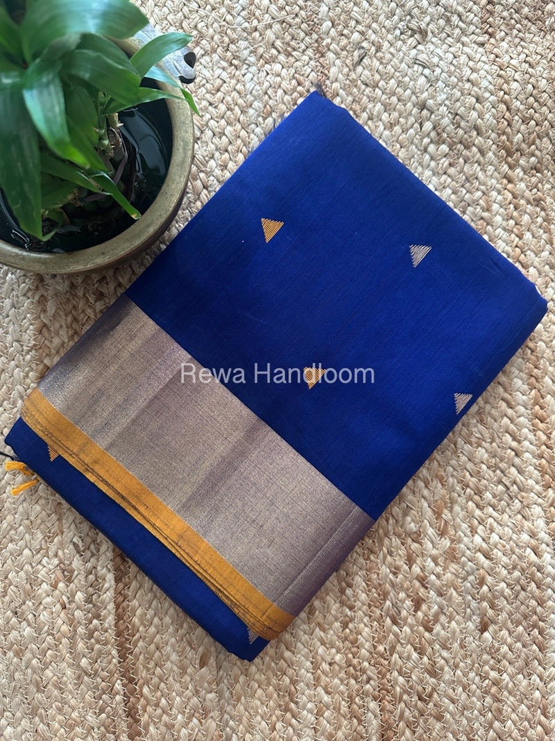 Blue Zari Butti Maheshwari Saree SB0164