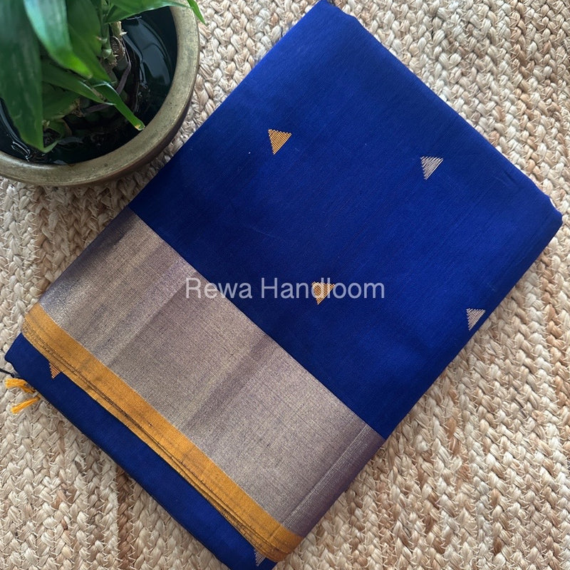 Blue Zari Butti Maheshwari Saree SB0164