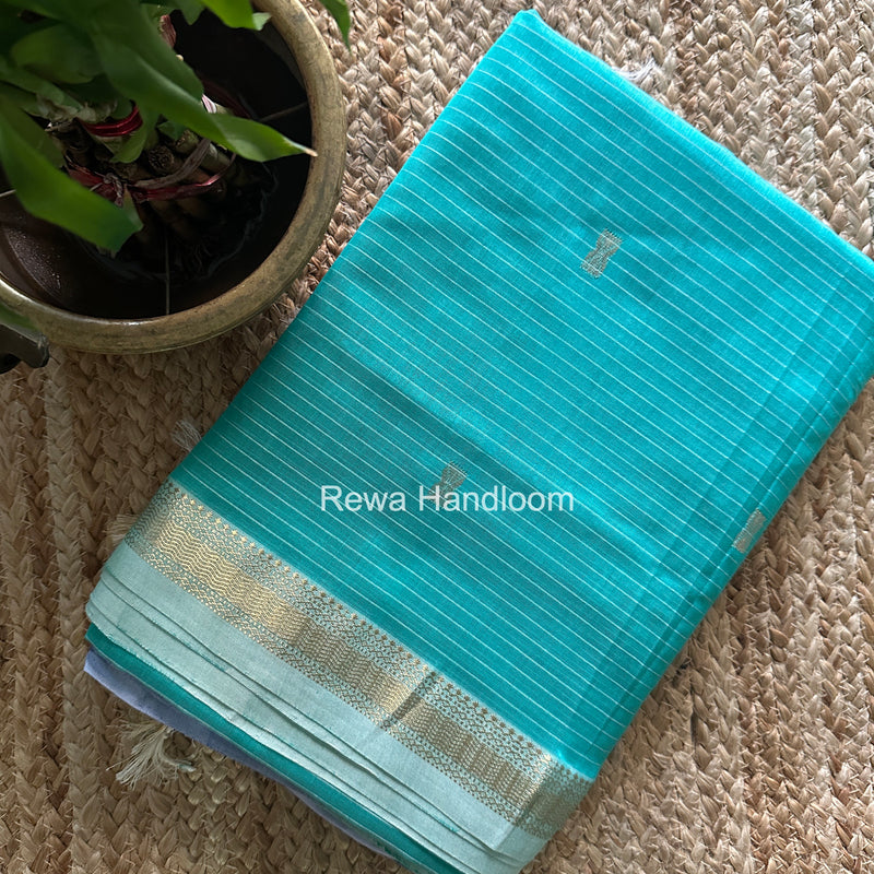 Maheshwari Aqua Green Butta Pallu Saree BTPS0105