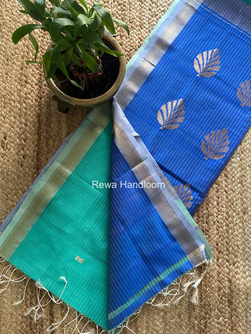 Maheshwari Aqua Green Butta Pallu Saree BTPS0105