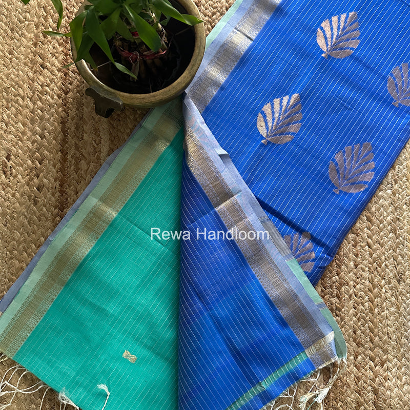 Maheshwari Aqua Green Butta Pallu Saree BTPS0105