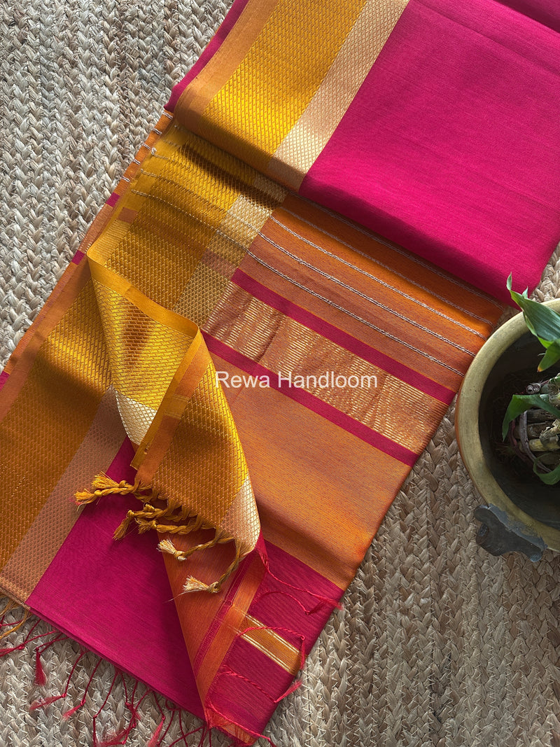 Maheshwari Resham Thread Border Saree