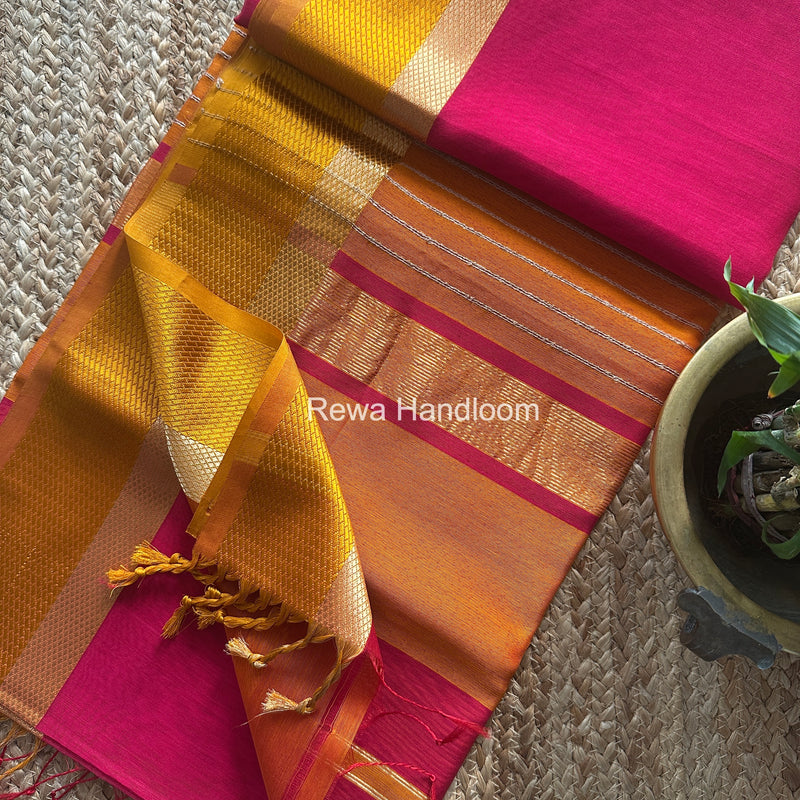 Maheshwari Resham Thread Border Saree